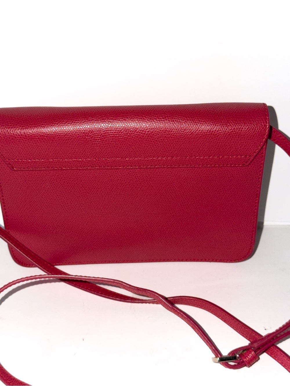 Furla Red Leather Crossbody Bag with Gold Hardware Classic Minimalist - Picture 4 of 7